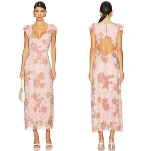 FREE PEOPLE Butterfly Babe Lace Maxi Dress in Antique Combo Size Medium